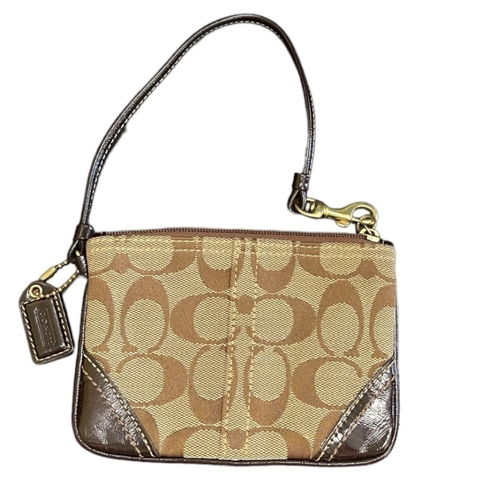 Coach Signature Canvas Logo C Wristlet - Picture 2 of 4